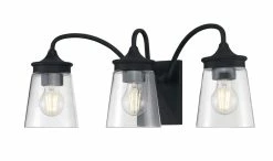 Budget 🛒 Signature Hardware La Maida 60W 3-Light Medium E-26 Bath Light in Matte Black 🔔 -Signature Hardware shop Query 677