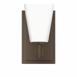 Promo 🌟 Signature Hardware Hoxton 8-1/8 x 5 in. 100W 1-Light Medium E-26 Vanity Fixture in Plated Oxidized Bronze 👏