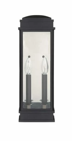 Hot Sale 💯 Signature Hardware Fairplex 60W 2-Light Candelabra E-12 Outdoor Wall Sconce in Black Bronze 😀