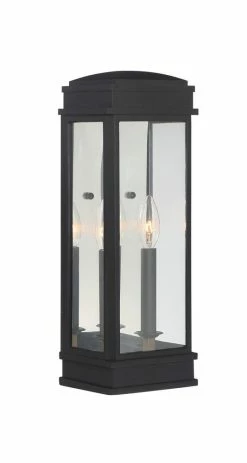 Hot Sale 💯 Signature Hardware Fairplex 60W 2-Light Candelabra E-12 Outdoor Wall Sconce in Black Bronze 😀 -Signature Hardware shop Query 698