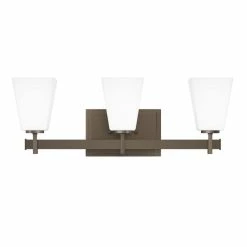 Best Pirce ❤️ Signature Hardware Hoxton 8-1/8 x 22-3/8 in. 100W 3-Light Medium E-26 Vanity Fixture in Plated Oxidized Bronze 😍