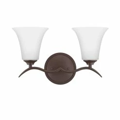 Budget 💯 Signature Hardware Columbus 9-3/8 x 16 in. 100W 2-Light Medium E-26 Vanity Fixture in Oil Rubbed Bronze 🛒