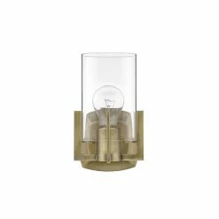 Wholesale 🔥 Signature Hardware Bercken 60W 1-Light Medium E-26 Incandescent Vanity Fixture in Aged Brass 🤩