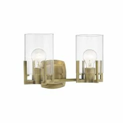 Cheap 🧨 Signature Hardware Bercken 60W 2-Light Medium E-26 Incandescent Vanity Fixture in Aged Brass 💯 -Signature Hardware shop Query 747