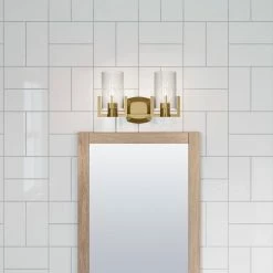 Cheap 🧨 Signature Hardware Bercken 60W 2-Light Medium E-26 Incandescent Vanity Fixture in Aged Brass 💯 -Signature Hardware shop Query 748