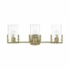 Promo 🌟 Signature Hardware Bercken 60W 3-Light Medium E-26 Incandescent Vanity Fixture in Aged Brass 💯 -Signature Hardware shop Query 749