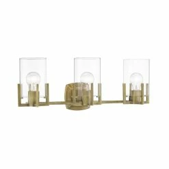 Promo 🌟 Signature Hardware Bercken 60W 3-Light Medium E-26 Incandescent Vanity Fixture in Aged Brass 💯 -Signature Hardware shop Query 753