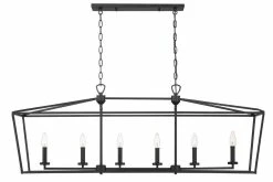 Deals 💯 Signature Hardware Hillpoint 48 in. Wide 6-Light Linear Pendant in Black (60W) ⌛ -Signature Hardware shop Query 76