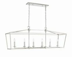 Best reviews of 👍 Signature Hardware Hillpoint 48 in. Wide 6-Light Linear Pendant in Polished Nickel (60W) 👏
