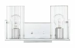 New 🌟 Signature Hardware Lakeview 8-1/2 in. 60W 2-Light Bath Light in Polished Chrome ⭐
