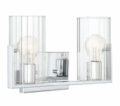 New 🌟 Signature Hardware Lakeview 8-1/2 in. 60W 2-Light Bath Light in Polished Chrome ⭐ -Signature Hardware shop Query 777