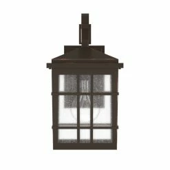 Brand new 🌟 Signature Hardware Ambler 6-1/2 in. 60W 1-Light Tall Outdoor Wall Sconce with Seedy Glass Shade in Oil Rubbed Bronze 🔥
