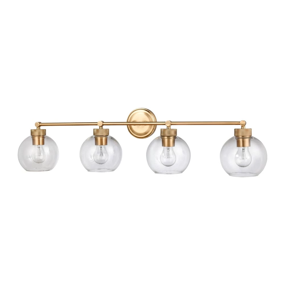 Brand new ๐ฅ Signature Hardware Albury 60W 4-Light Medium E-26 Vanity Fixture in Brushed Gold โค๏ธ 6 Brand new ๐ฅ Signature Hardware Albury 60W 4-Light Medium E-26 Vanity Fixture in Brushed Gold โค๏ธ - Image 4