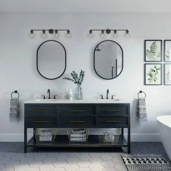 Top 10 😀 Signature Hardware Albury 60W 4-Light Medium E-26 Vanity Fixture in Matte Black 🛒 -Signature Hardware shop Query 793