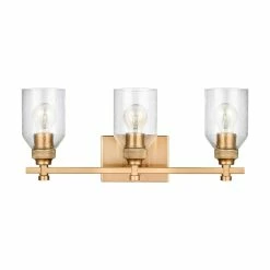 Best Pirce 🔔 Signature Hardware Stolo 60W 3-Light Medium E-26 Vanity Fixture in Brushed Gold 🥰 -Signature Hardware shop Query 819
