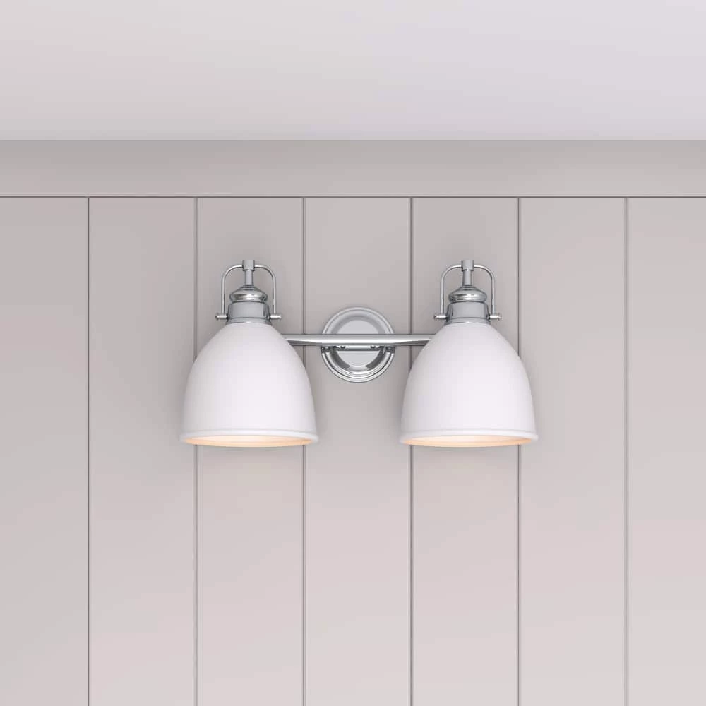 Outlet ๐ Signature Hardware Grinnell 60W 2-Light Medium E-26 Vanity Fixture in Polished Chrome โญ 3 Outlet ๐ Signature Hardware Grinnell 60W 2-Light Medium E-26 Vanity Fixture in Polished Chrome โญ