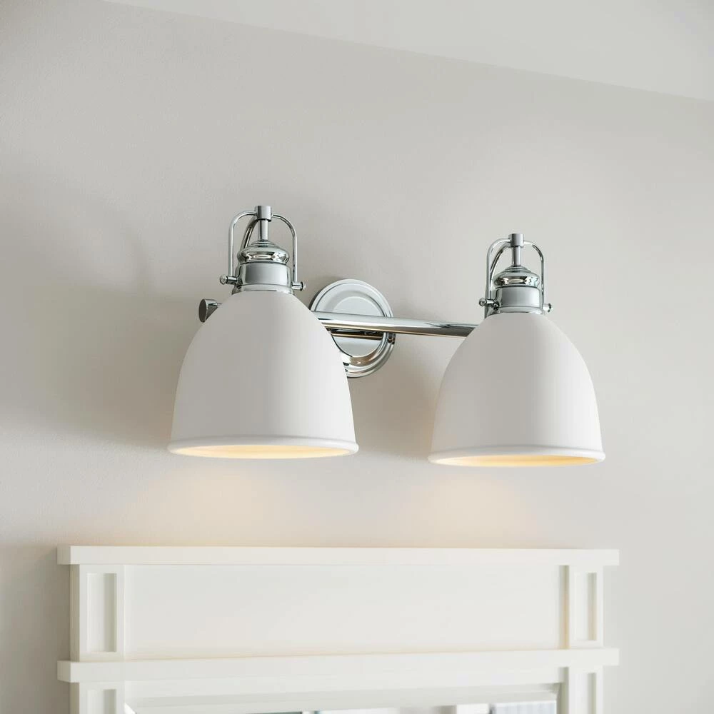 Outlet ๐ Signature Hardware Grinnell 60W 2-Light Medium E-26 Vanity Fixture in Polished Chrome โญ 7 Outlet ๐ Signature Hardware Grinnell 60W 2-Light Medium E-26 Vanity Fixture in Polished Chrome โญ - Image 5