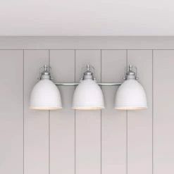 Wholesale ⭐ Signature Hardware Grinnell 60W 3-Light Medium E-26 Vanity Fixture in Polished Chrome 🔥