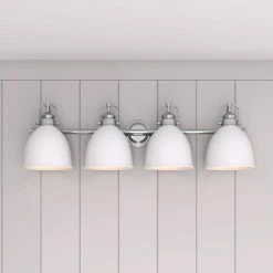 Flash Sale 🔥 Signature Hardware Grinnell 60W 4-Light Medium E-26 Vanity Fixture in Polished Chrome 👍