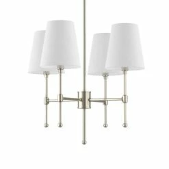 Flash Sale ✔️ Signature Hardware Beatty 60W 23 in. 4-Light Candelabra E-12 Chandlier in Polished Nickel 💯