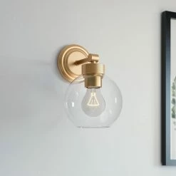Best Sale 🛒 Signature Hardware Albury 60W 1-Light Medium E-26 Vanity Fixture in Brushed Gold 🛒 -Signature Hardware shop Query 899