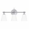Coupon 🎁 Signature Hardware Matina 21 in. Wide 3-Light Vanitiy Fixture in Polished Chrome with Frosted Glass Shades (100W) 🔔 -Signature Hardware shop Query 9