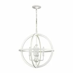 Discount ⭐ Signature Hardware Cardella 60W 4-Light Candelabra E-12 Pendant in White Wash 🔥 -Signature Hardware shop Query 929