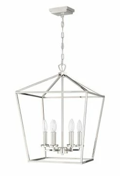 Cheap 😉 Signature Hardware Hillpoint 17 in. Wide 6-Light Pendant in Polished Nickel (60W) ✔️