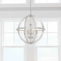 Discount ⭐ Signature Hardware Cardella 60W 4-Light Candelabra E-12 Pendant in White Wash 🔥 -Signature Hardware shop Query 931