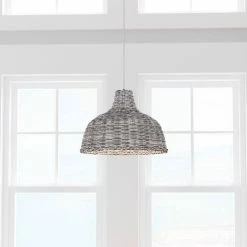 Cheap 🥰 Signature Hardware Bowfin 60W 1-Light Medium E-26 Pendant in Brushed Nickel 😀 -Signature Hardware shop Query 935