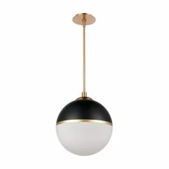 Best Pirce ⭐ Signature Hardware Bardi 60W 1-Light Medium E-26 Pendant in Brushed Gold with Matte Black 🤩 -Signature Hardware shop Query 943