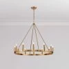 Promo ✨ Signature Hardware Dutton 60W 12-Light Candelabra E-12 Chandelier in Brushed Gold 😉 -Signature Hardware shop Query 962