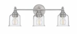 Best Pirce 😍 Signature Hardware Hesby 23 in. Wide 3-Light Vanity Fixture in Brushed Nickel (60W ) 🧨