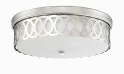Flash Sale 👏 Signature Hardware Spotswood 60W 3-Light Flush Mount Ceiling Fixture in Polished Nickel 🛒