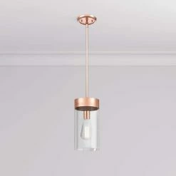 Outlet 😍 Signature Hardware Hanzell 60W 1-Light Medium E-26 Pendant in Bronze Copper 🤩
